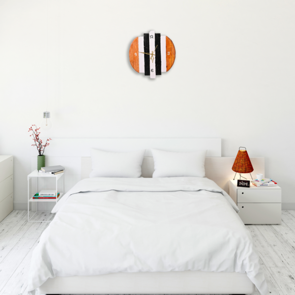 Pallet Wood Striped Wall Clock - Image 2