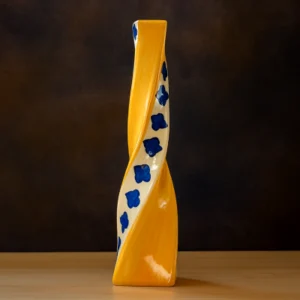 Ceramic_Twisted_Beutry_Flower_Vase_YellowWhite_1
