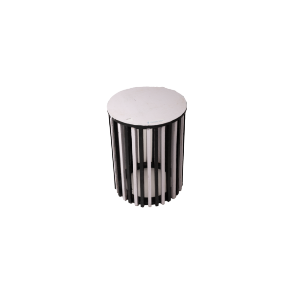 Round striped teepoy black & white - Image 7