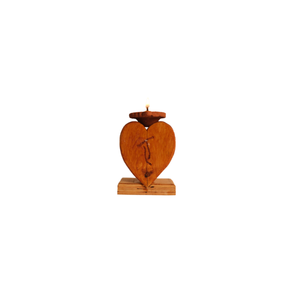 Pallet wood candle stand - heart - Image 6