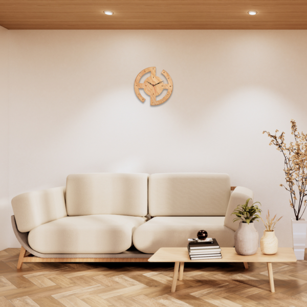Pallet wood double circle wall clock - Image 5