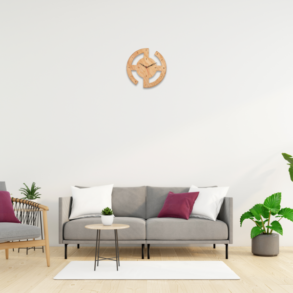 Pallet wood double circle wall clock - Image 6