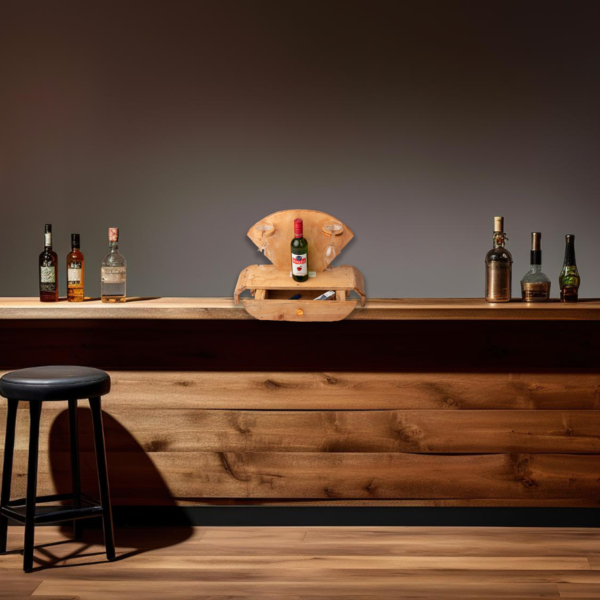 Pallet wood mini bar set with drawer - Image 6