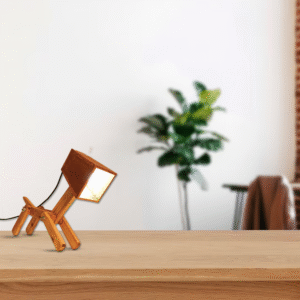 Pallet wood puppy table lamp
