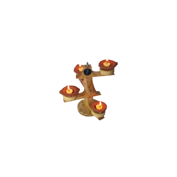 Candle & Diya Stand 4 In One Rotating