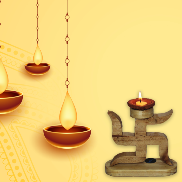 Pallet Wood Swastik candle stand - Image 6