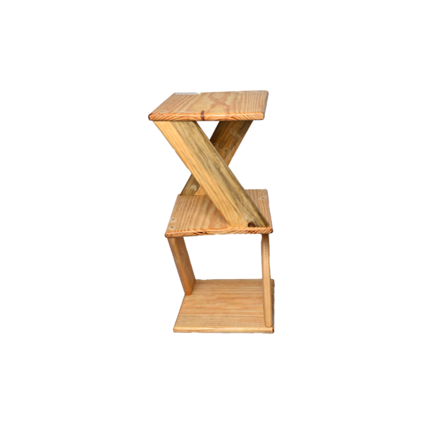 Pallet Wood Angular 3 Tier Side Table