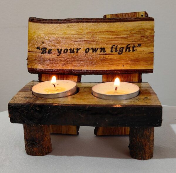 Village Bench Candle Stand