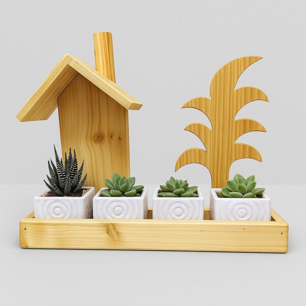 Pine Wood Planter Stand for offices