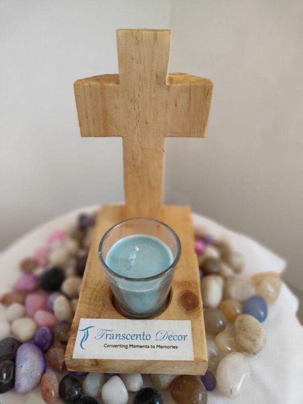 Pallet wood Cross with candle holder