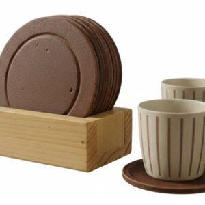 Pine wood dock for round shape tea coasters