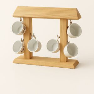 Pine Wood Coffee Mug Holder