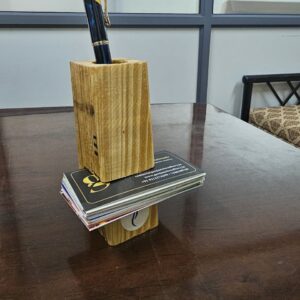 Wooden Card & Pen Holder (Vertical Pen & Horizontal Card)