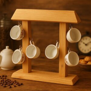Pine Wood Coffee Mug Holder