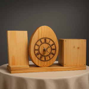 Table clock mobile and pen holder