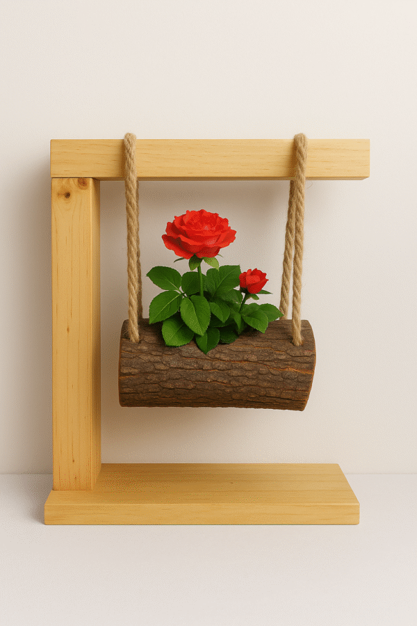 Swinging planter of pine / log wood for office or inhouse usage - Image 3