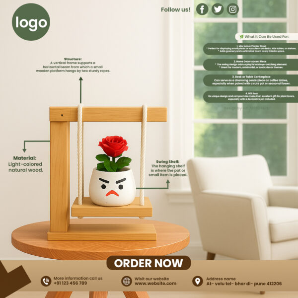 Bring Nature Indoors with a Wooden Plank Planter Holder - Image 4