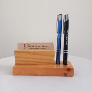 Standalone pen and card holder