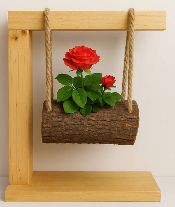 Swinging planter of pine / log wood for office or inhouse usage - Image 2
