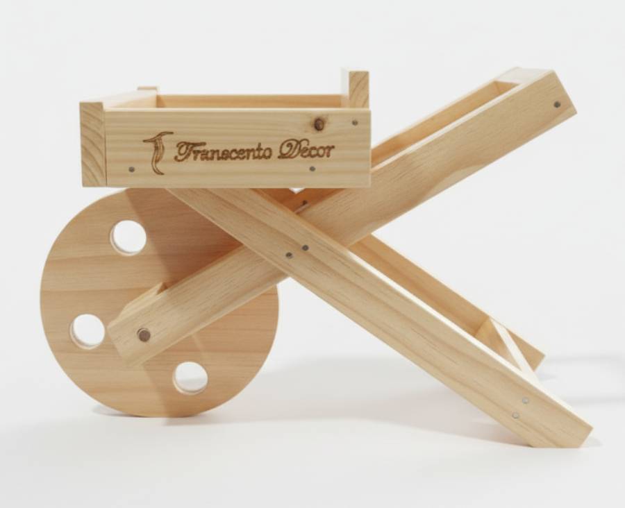 Pallet Wood Artificial Planter Trolley (Small) - Image 2