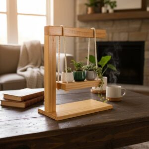 Bring Nature Indoors with a Wooden Plank Planter Holder