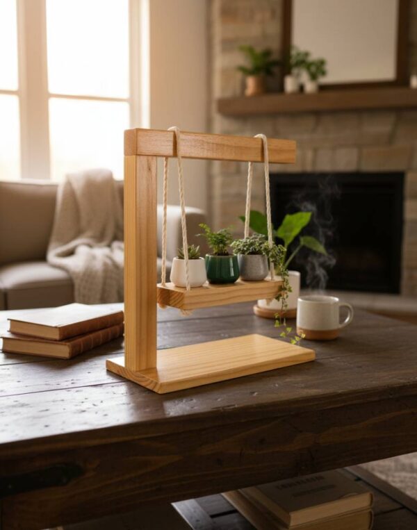 Bring Nature Indoors with a Wooden Plank Planter Holder - Image 3