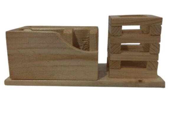 Pine wood pen and card holder - Image 3