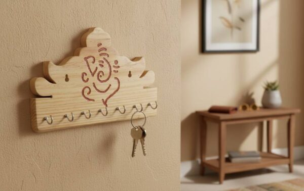 Wooden Ganesha Key Holder