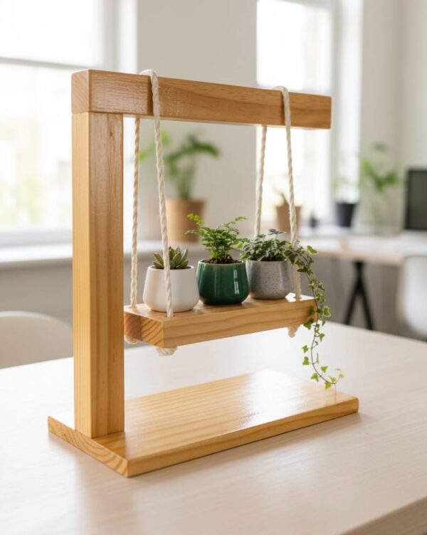 Bring Nature Indoors with a Wooden Plank Planter Holder - Image 4