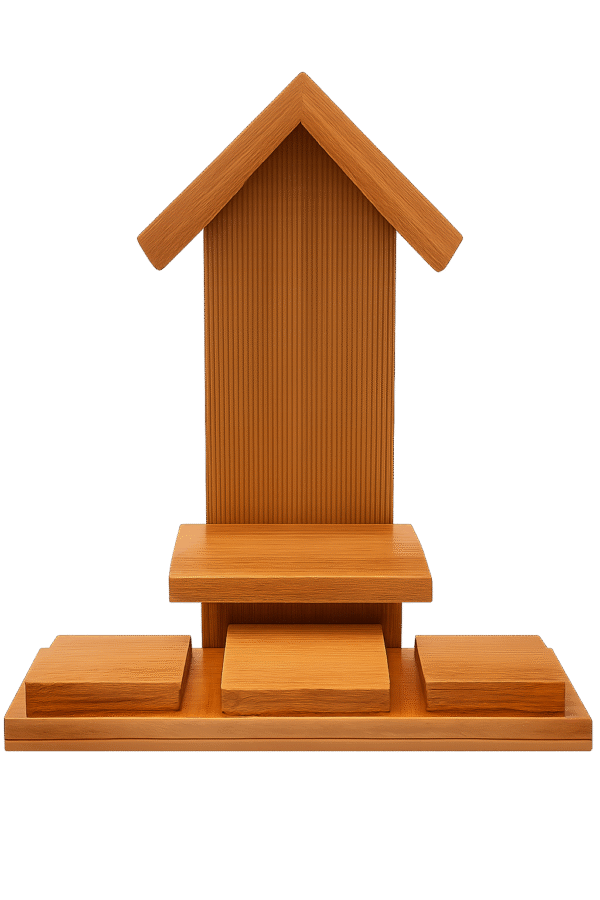 Pine Wood Mini Temple with Accessory Stand - Image 3