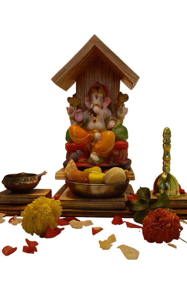 Pine Wood Mini Temple with Accessory Stand - Image 5