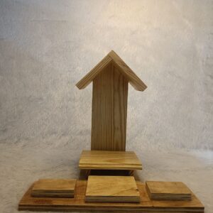 Pine Wood Mini Temple with Accessory Stand