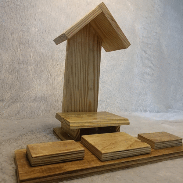 Pine Wood Mini Temple with Accessory Stand - Image 4