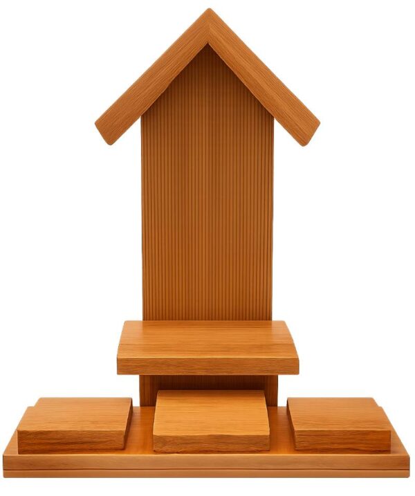 Pine Wood Mini Temple with Accessory Stand